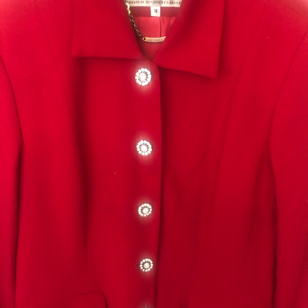 Michael Max Two Piece Red Walking Jacket And Skir… - image 6